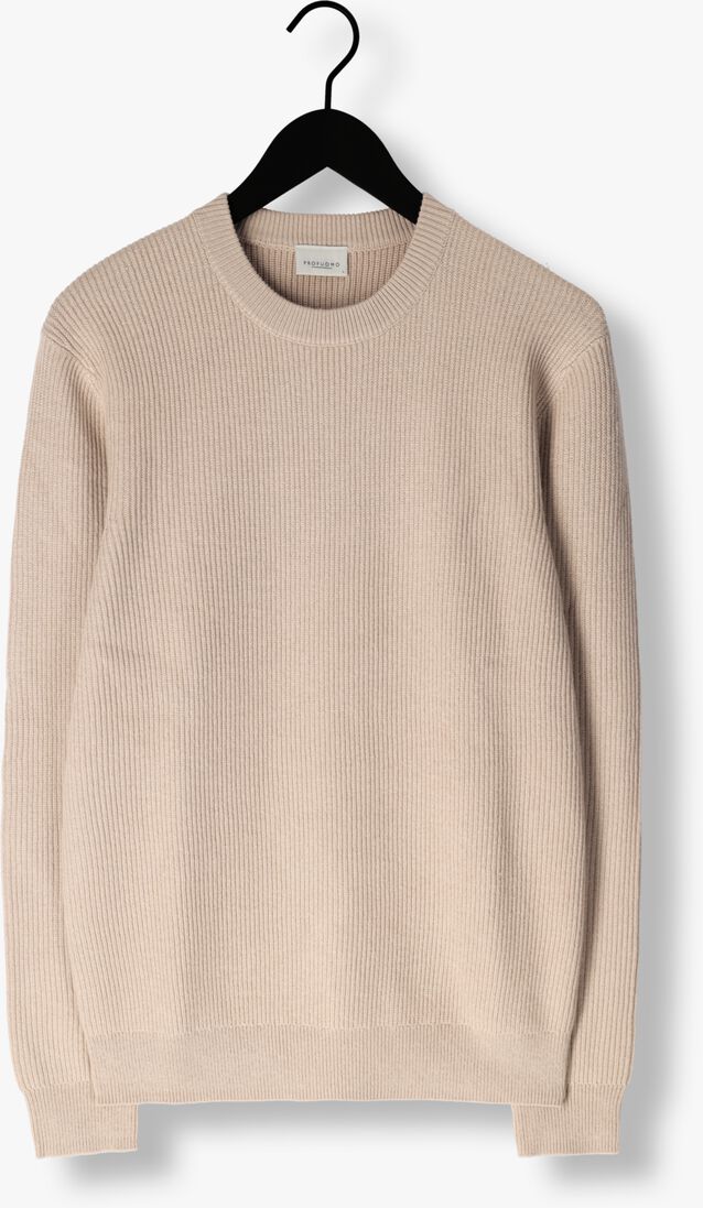 PROFUOMO beige profuomo trui pullover crew neck