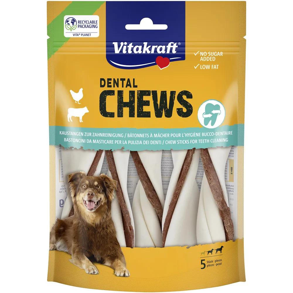 Vitakraft DENTAL CHEWS tyggepinde med kyllingefyld, M - 150 g.