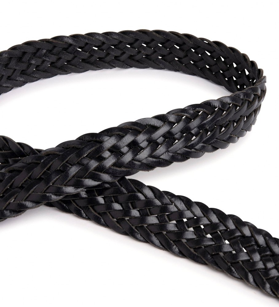 Cinto duplo de couro preto Hackett