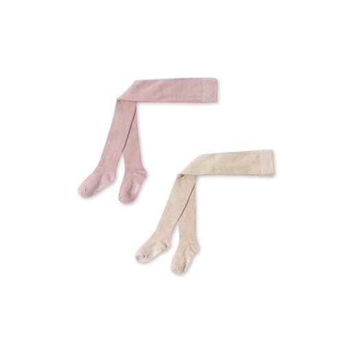 Konges Sløjd 2-pak Strømpebukser, Rose/Off White, 104-110 cm