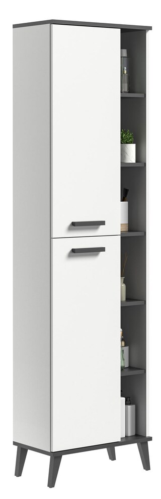 Bad Hochschrank ROCKET 50 x 189 cm weiß/ anthrazit