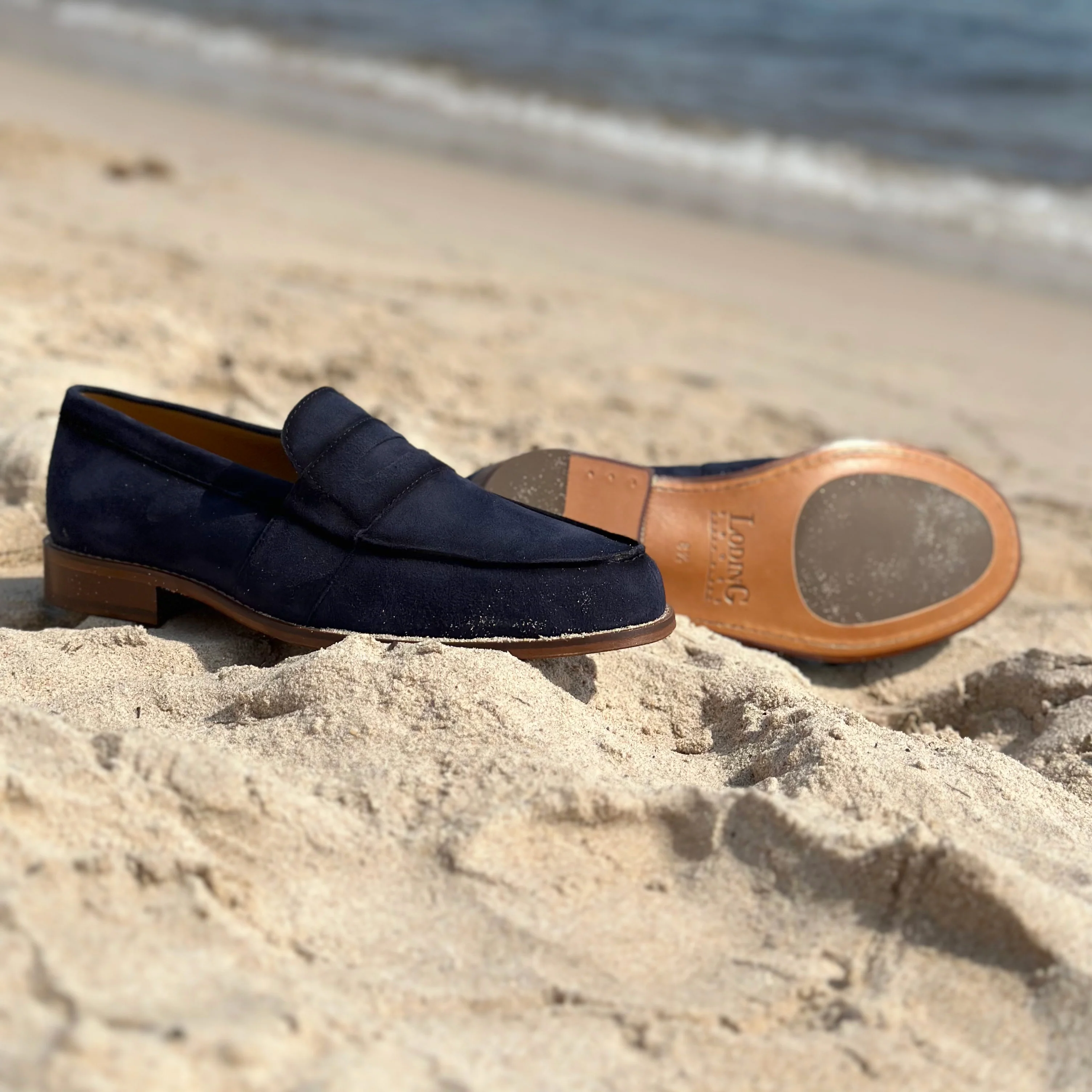 Mocassin veau velours bleu marine Arizona 1006