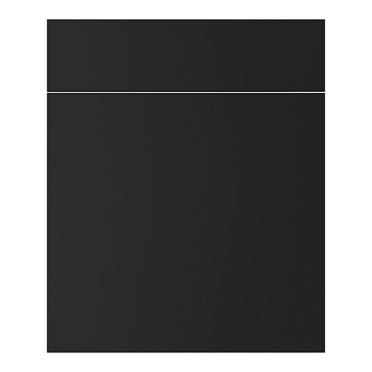 Façade de cuisine 1 porte et 1 tiroir Stevia noir mat l. 60 cm x H. 72 cm GoodHome