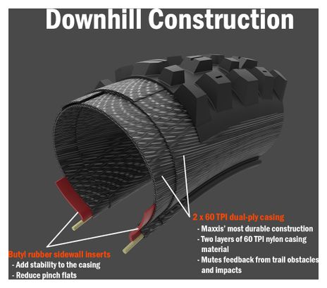Pneu VTT Maxxis Minion DHR II 29'' Tubeless Ready Souple Wide Trail (WT) Downhill (DH) 3C MaxxGrip