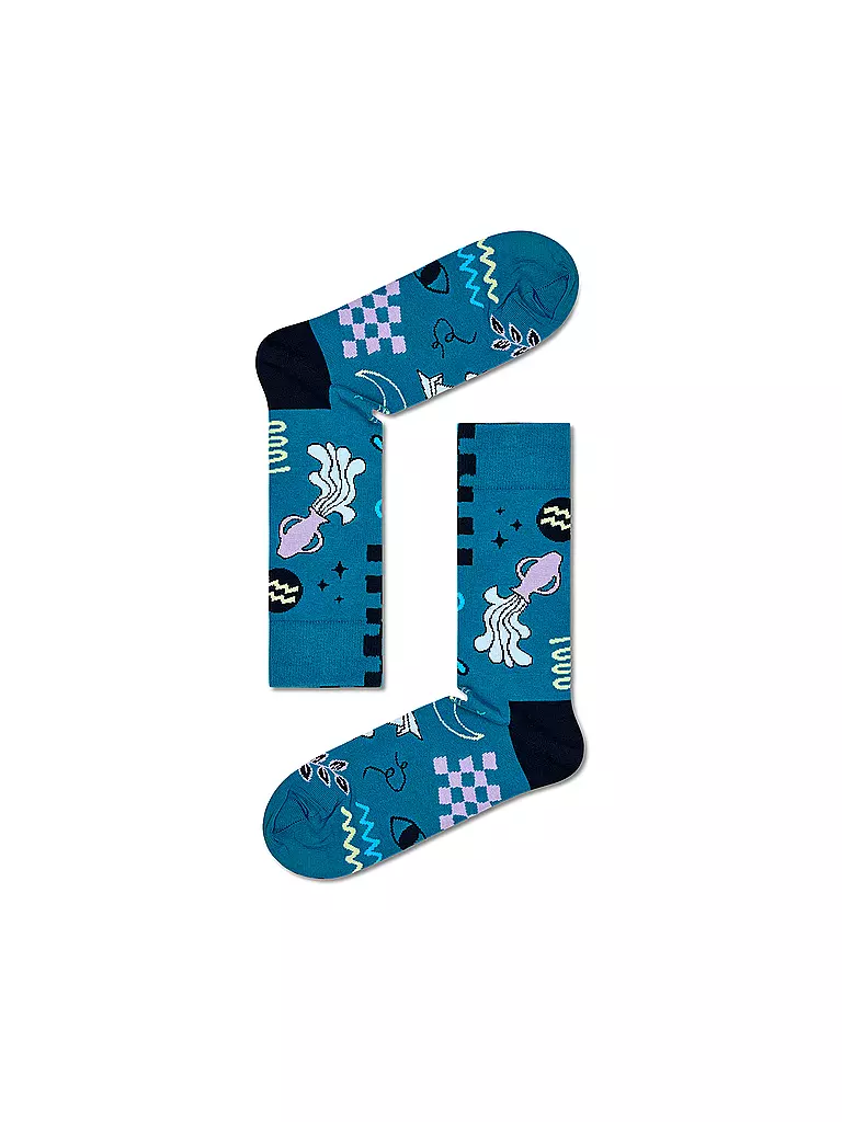HAPPY SOCKS Damen Socken 36-40 WASSERMANN turquoise petrol