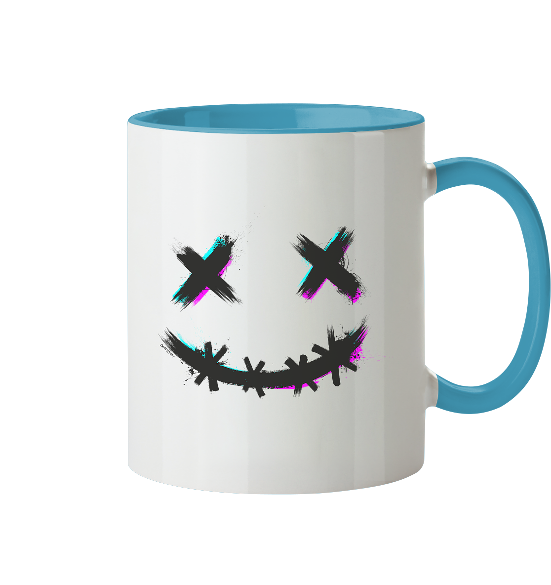 DartSturm - Scary Smile Schwarz - Tasse zweifarbig