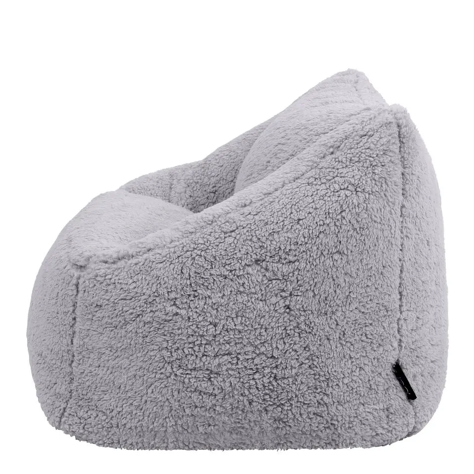 Set van 2 icon Kindersitzakken Teddybeer - Fleece Zitzak - Grijs