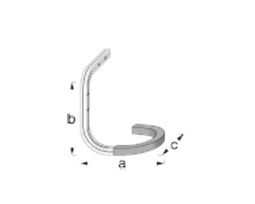 Alfer wand- en plafondfietshaak, gerubberd, 150 mm diep x 150 mm hoog x 120 mm breed, blank aluminium