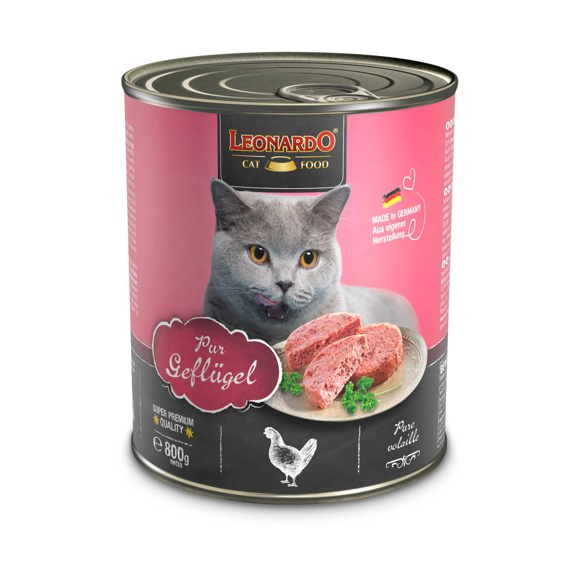 Leonardo Puur Pluimvee Natvoer voor katten
