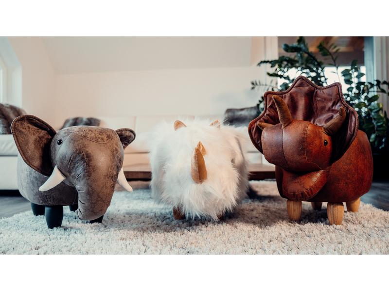 zoosy Kinderhocker Elephant Thabo Braun Taburett in Elefantenform