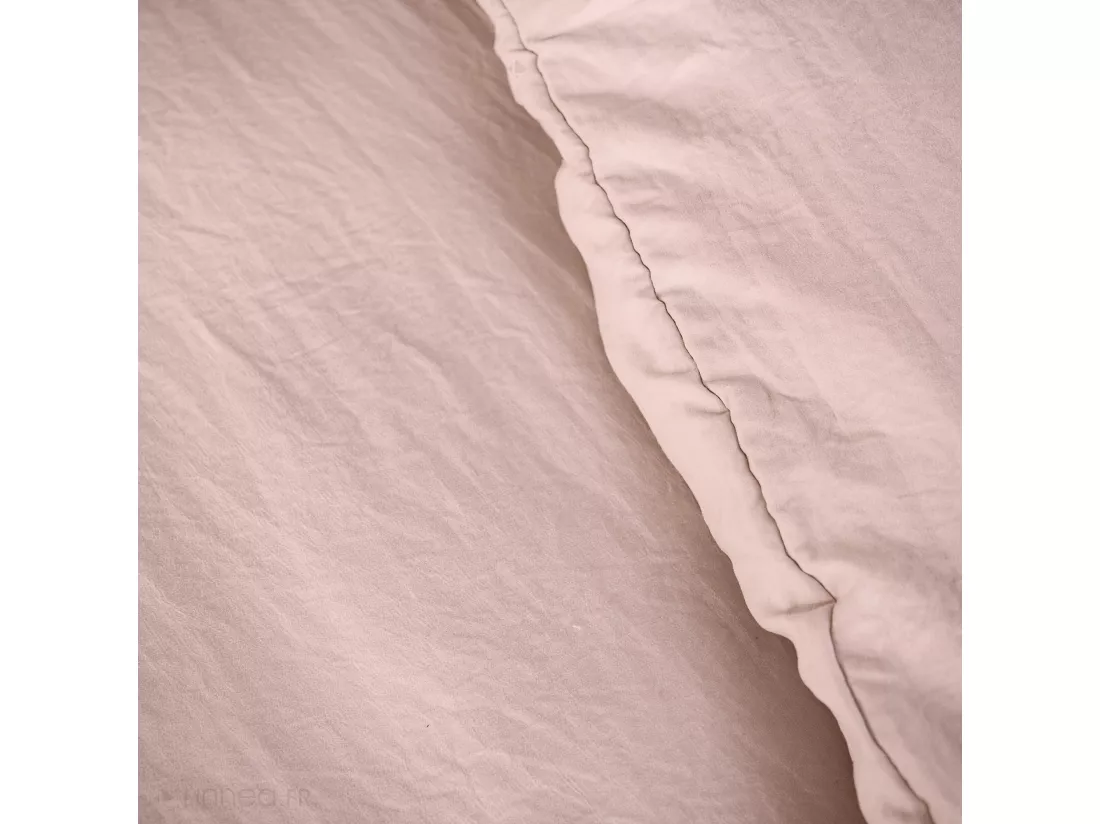 Parure 260x240 cm MILA polyester micro lavée rose poudré 3 pièces