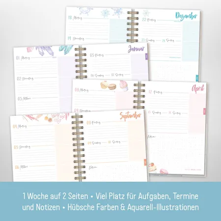 Häfft Verlag Timer Fancy DIN A5 23/24, 1 Stück, 5-fach sortiert