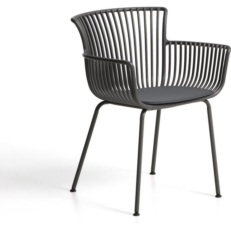 Chaise d’extérieur Surpika avec pieds en acier graphite