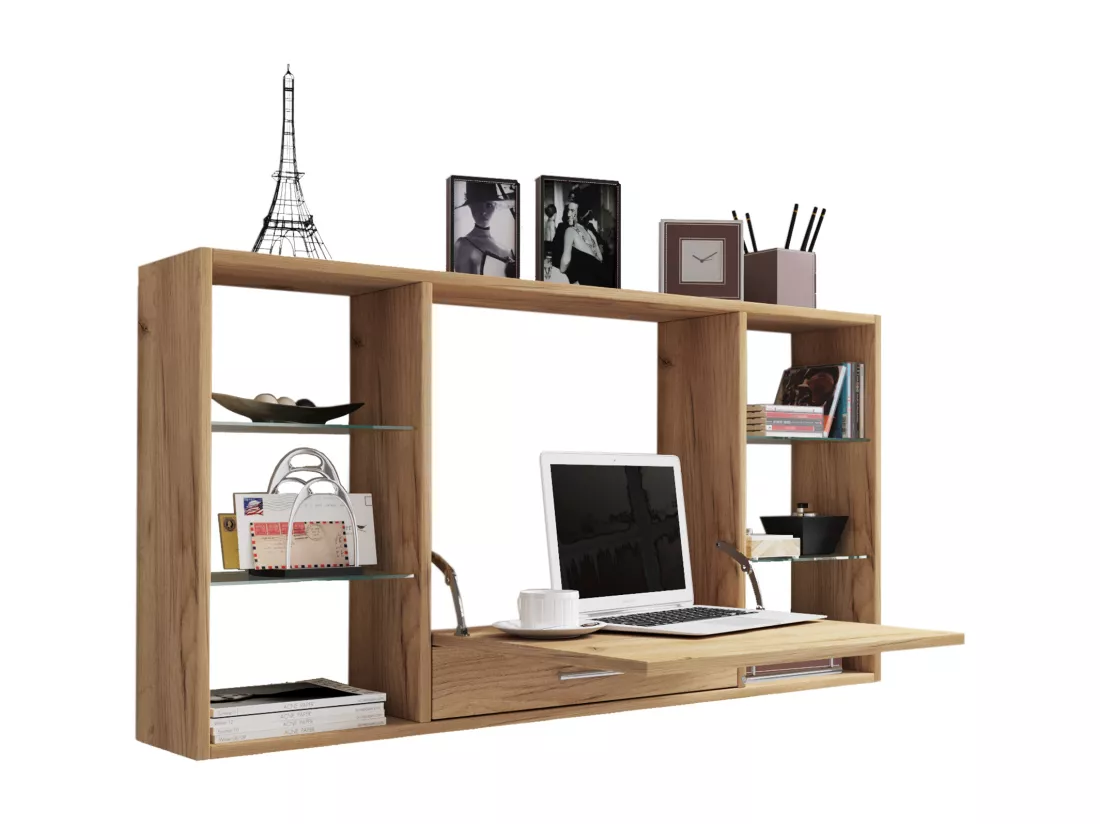 Bureau en bois Bureau mural Teala