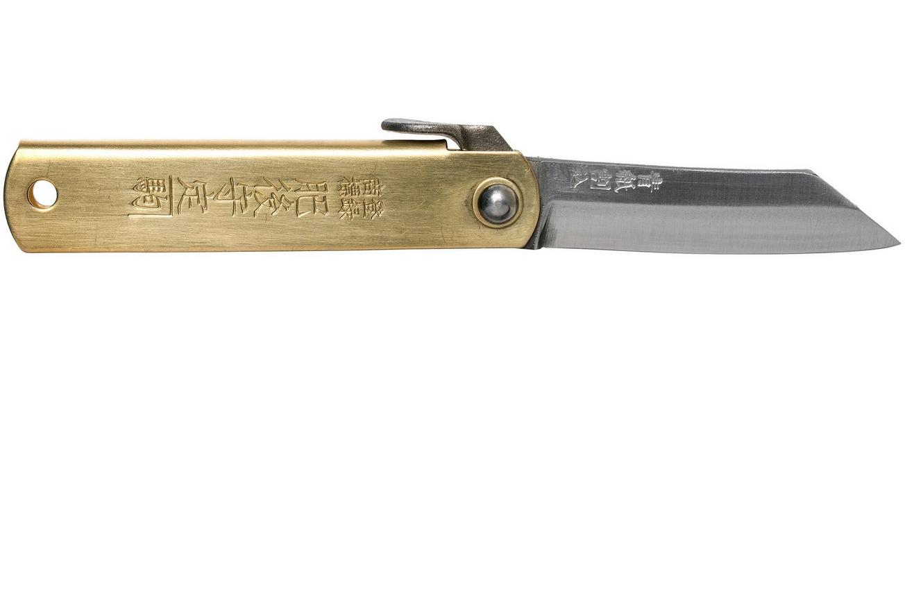 Higonokami zakmes 5 cm HIGO75RS, SK-koolstofstaal, messing