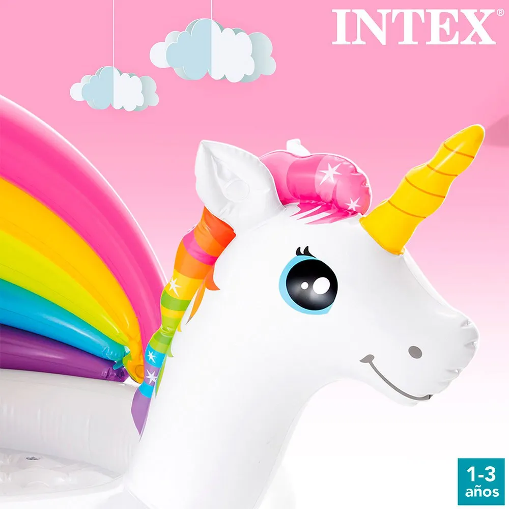 Intex Einhornpool mit Regenbogenmarkise 127x102x69 cm