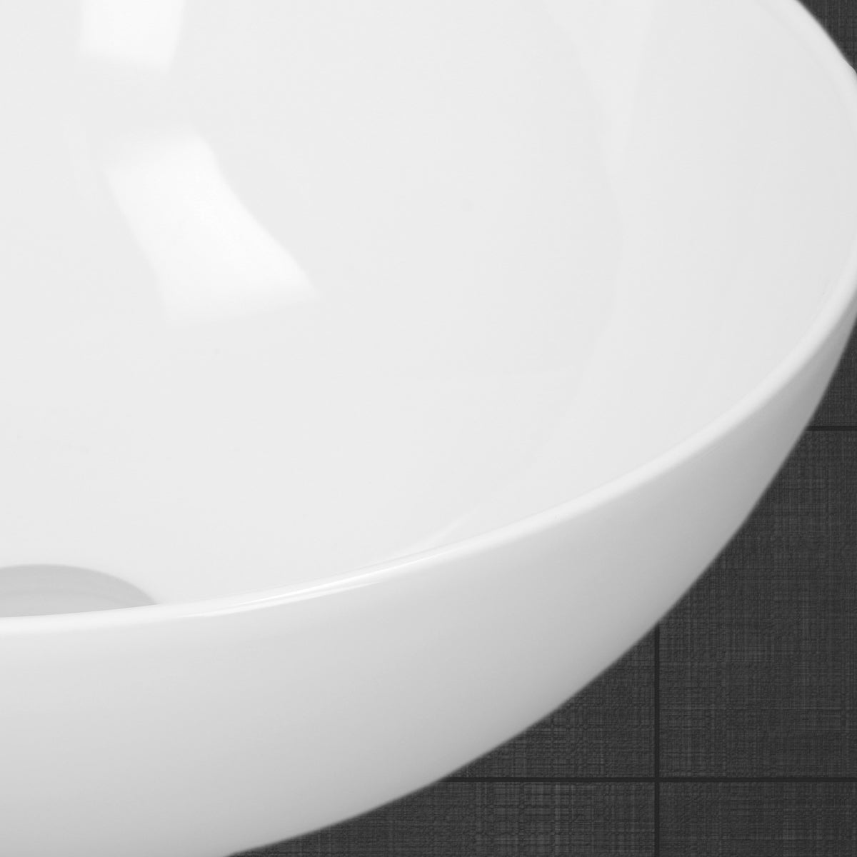 ECD Germany Wastafelmeubel Ø 320 x 135 mm van keramiek Rond Wit - Opzetwastafel Opzetwastafel Handwastafel Opzetwastafel Wasbak Waterval Waskom Wastafelsleutel