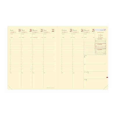 Agenda Marlow President Prestige avec répertoire - 1 semaine sur 2 pages - 21 x 27 cm - bordeaux - Quo Vadis