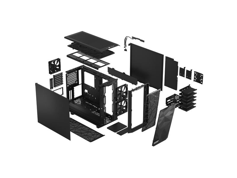 Fractal Design PC-Gehäuse Meshify 2 Kompaktes Mid-Tower mit einen geräumigen Innenraum