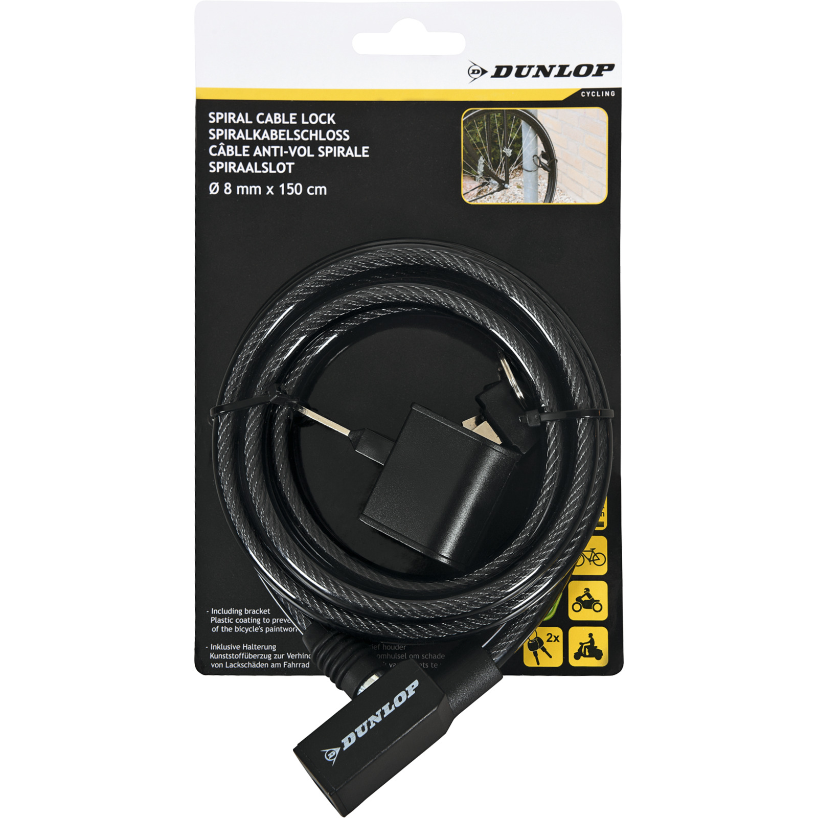 Dunlop Spiralschloss 8x1500mm