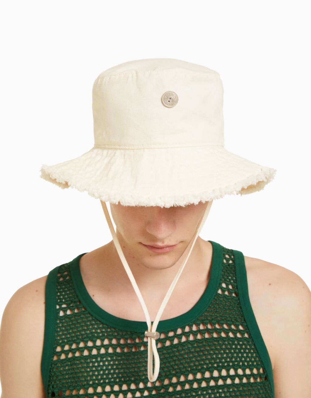 Chapéu bucket de algodão com efeito lavado