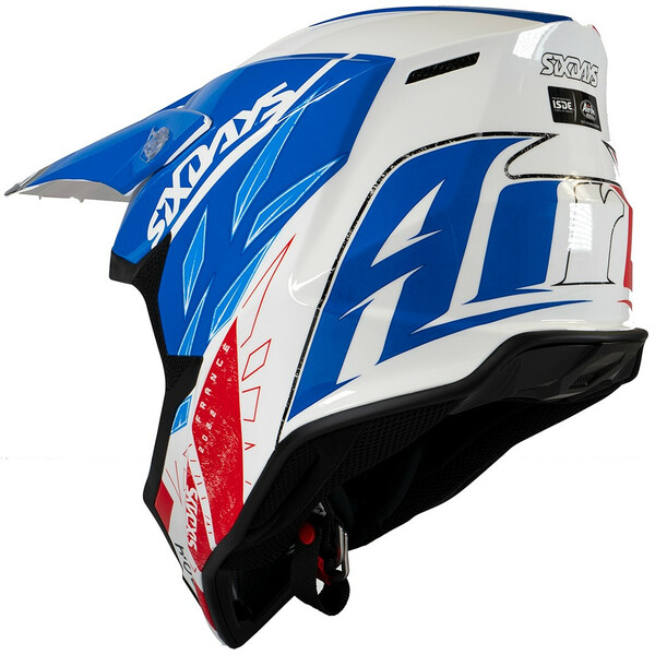 Airoh - Casque Aviator 3 Six Days Blanc / Rouge / Bleu