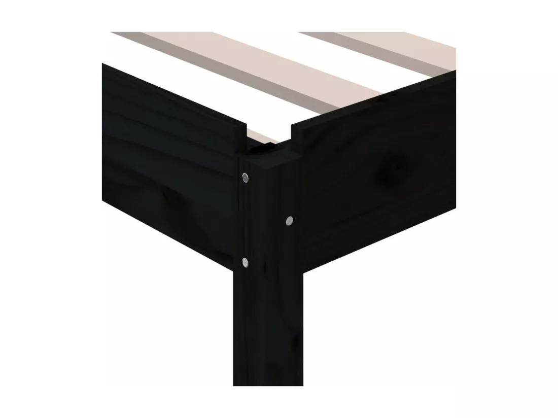 Lit empilable Noir 90x190 cm Bois de pin massif