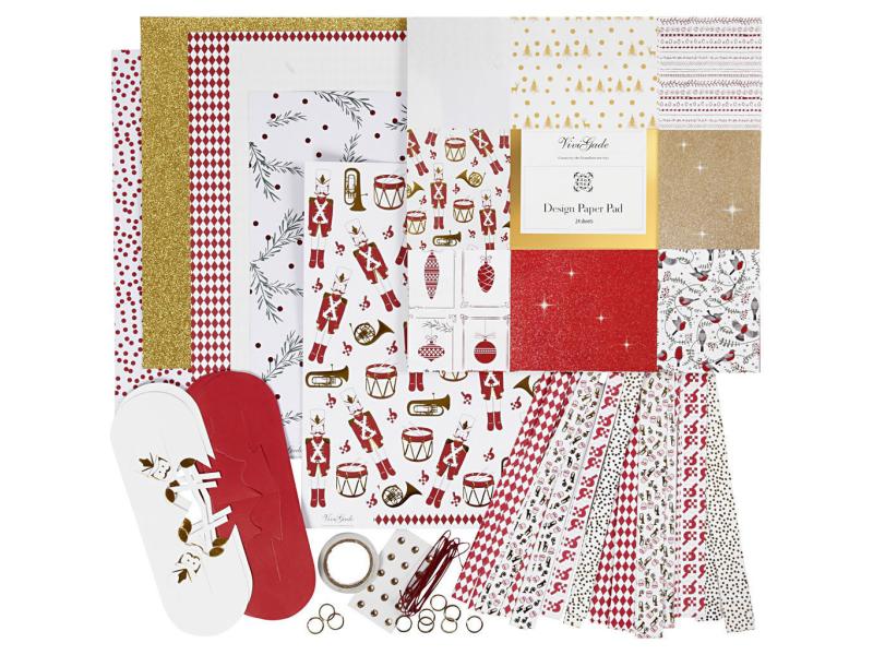 Creativ Company Bastelset Vivi Gade Papier-Weihnachtsschmuc Set zum Basteln