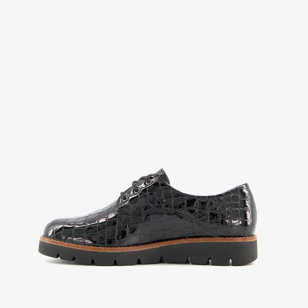 Natuform dames veterschoenen met croco print