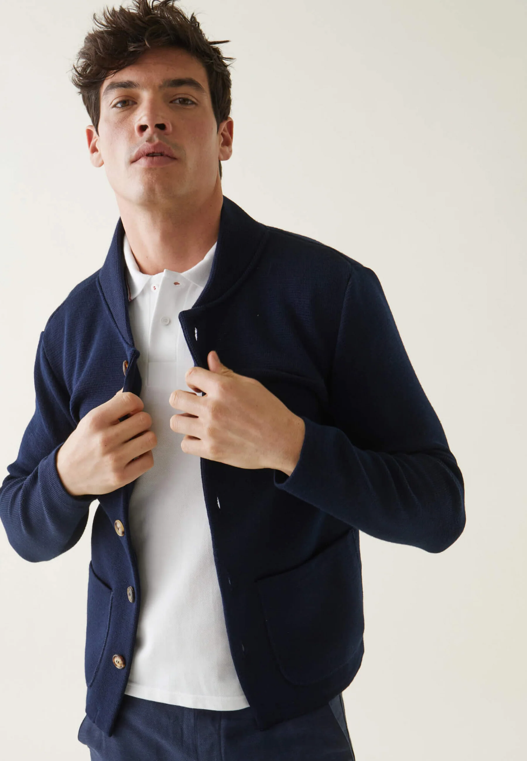 Veste en maille-Eloi Marine