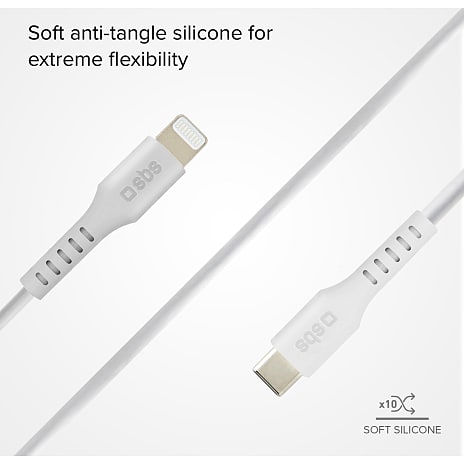 SBS lightning kabel 1 meter - hvid