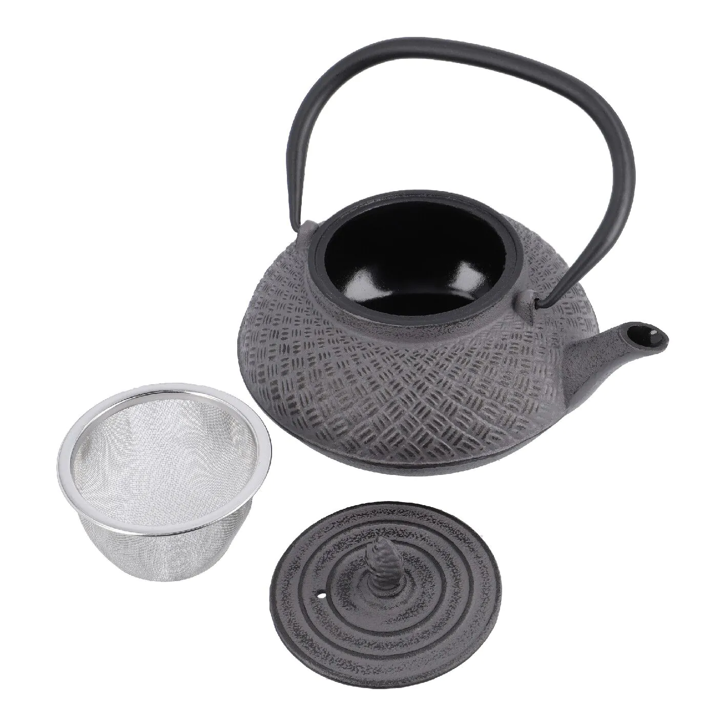 Teekanne gusseisern, grau, 0,8 L