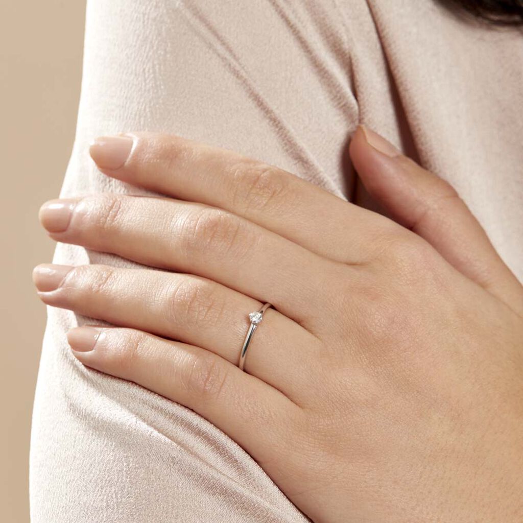 Bague Solitaire Natalia Or Blanc Diamant