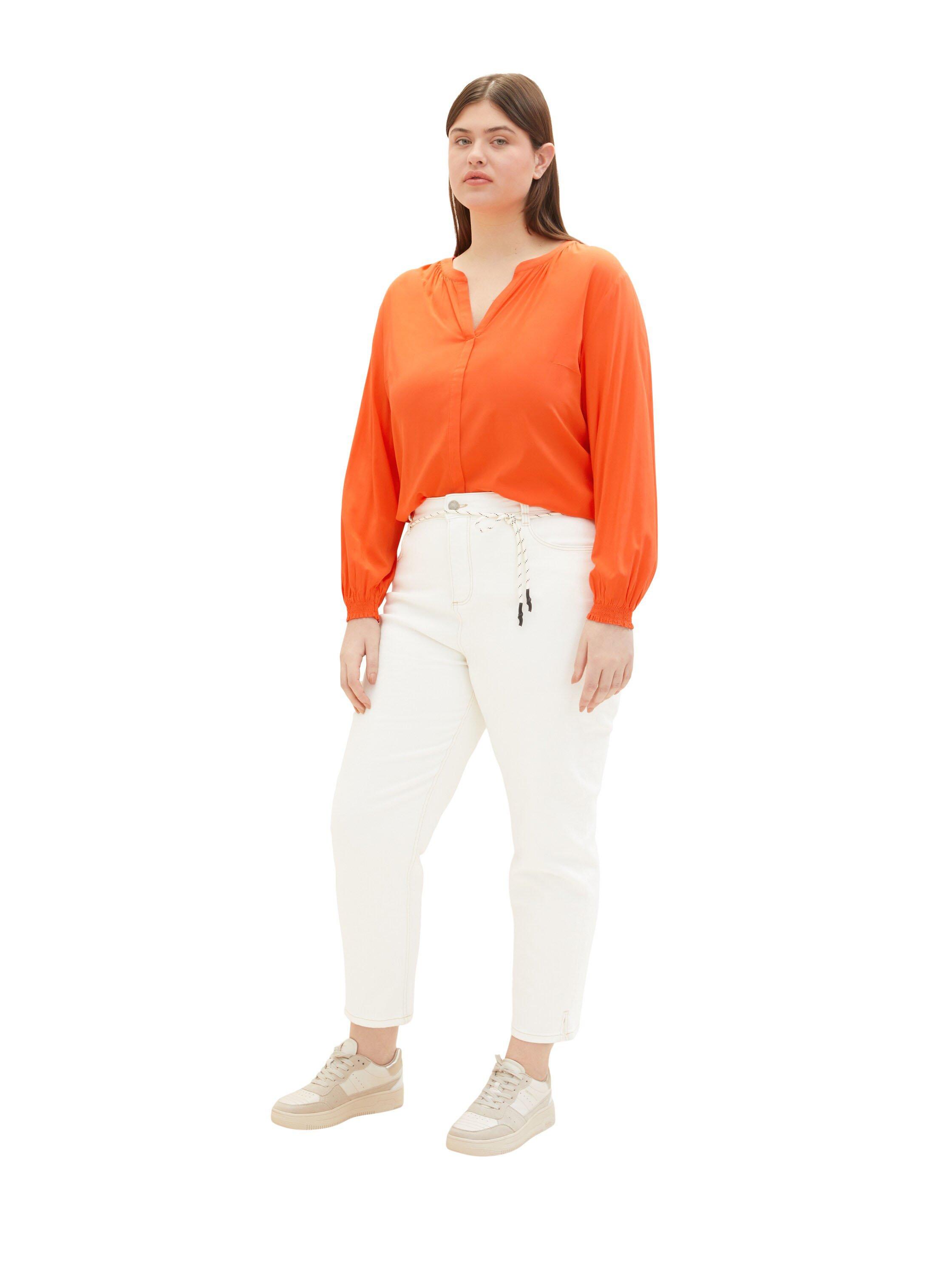 Bluse mit gesmokten Ärmelbündchen