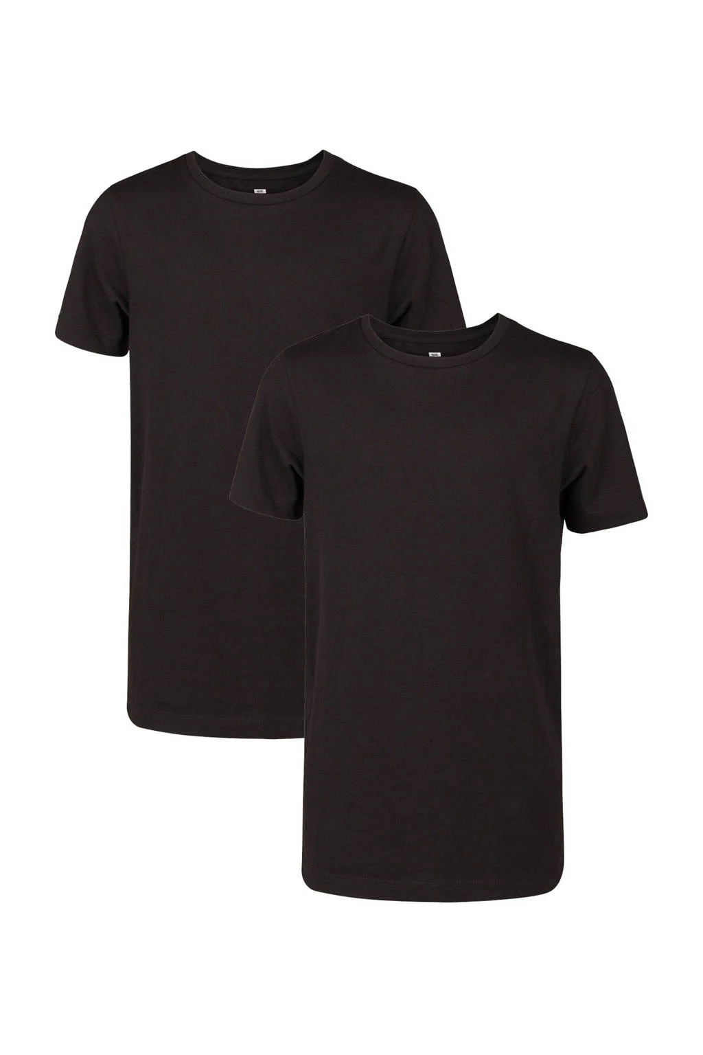 WE Fashion basic T-shirt - set van 2 zwart