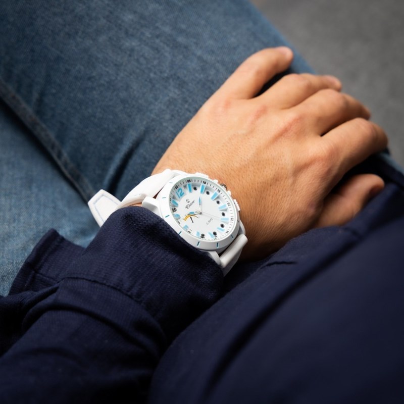 Montre Homme CHTIME bracelet Silicone Blanc
