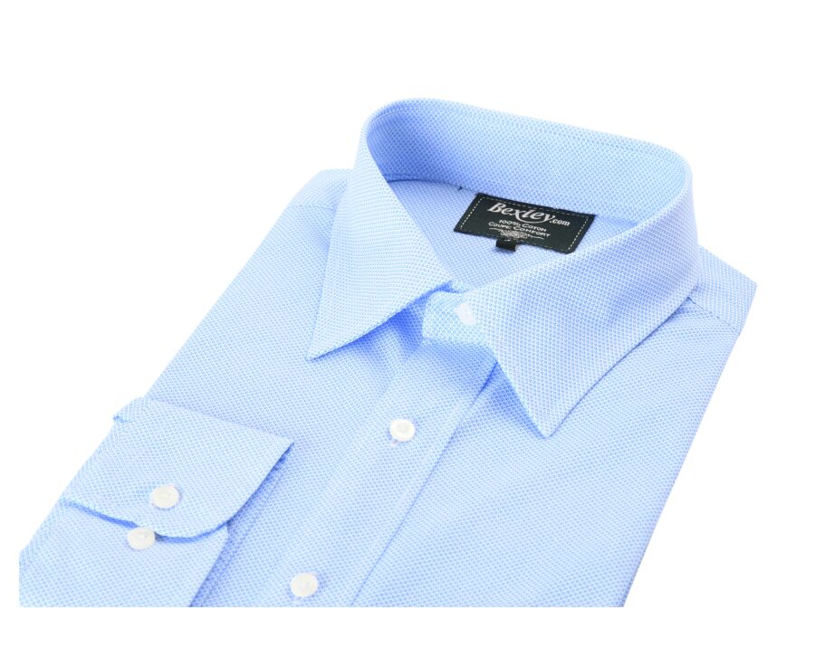 Chemise blanche imprimée motifs bleus - Col français - NESTOR