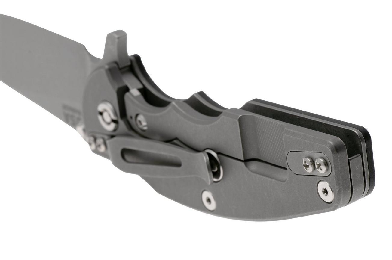 Rick Hinderer Jurassic Slicer, Hollow Ground Magnacut, Working Finish, Black G10, zakmes