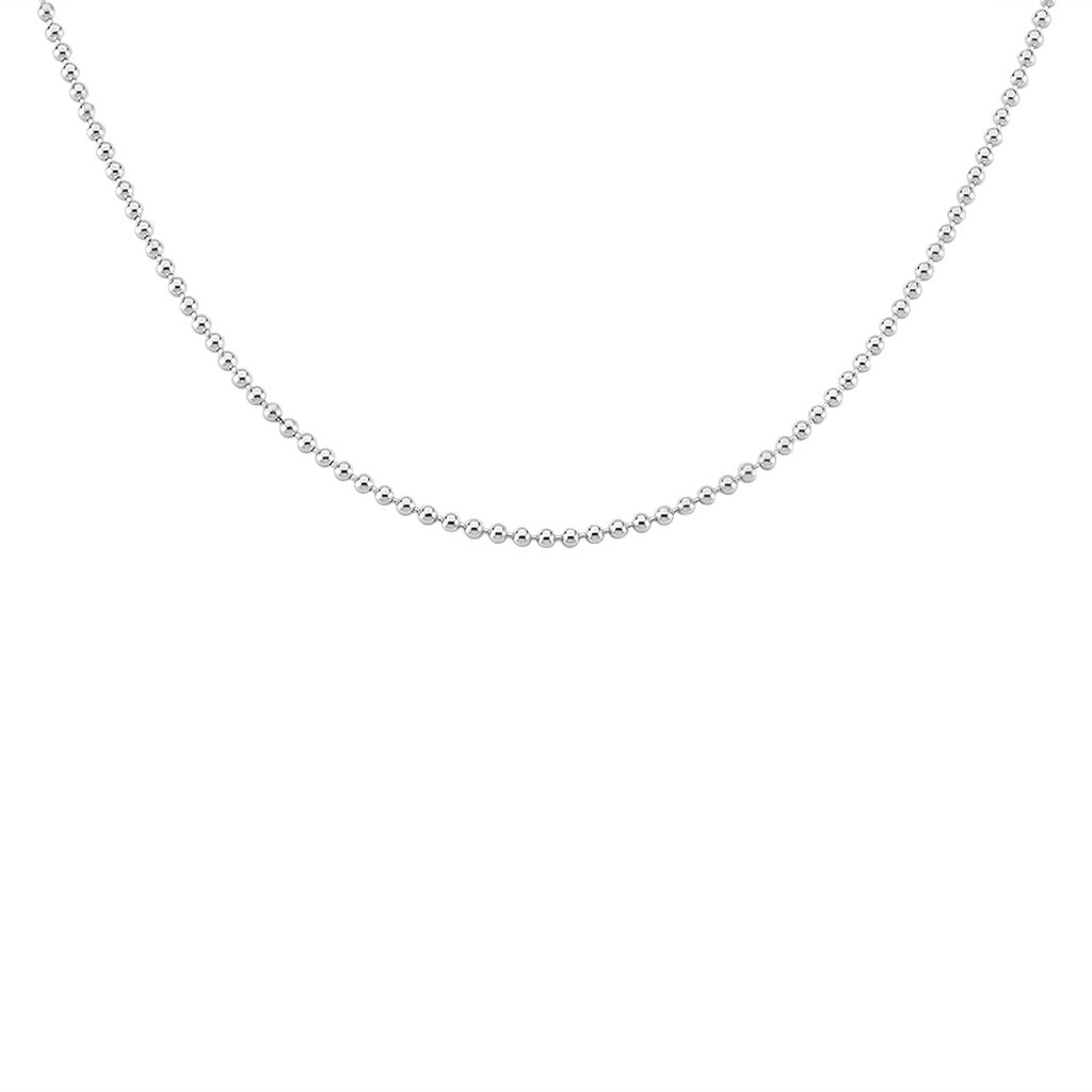 Collier Nateo Boules Argent Blanc