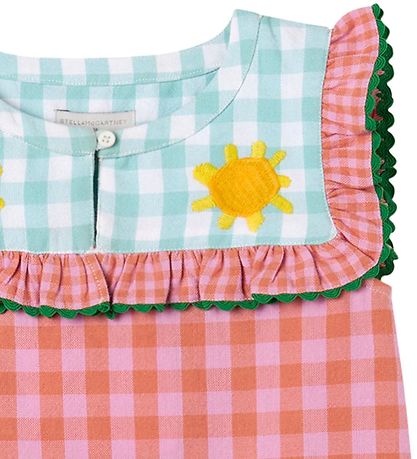 Stella McCartney Kids Top - Rosa/Orange kariert m. Grün