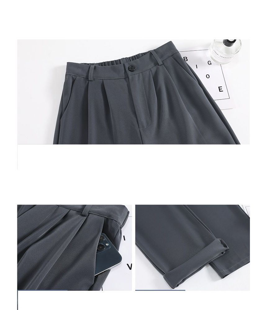 evanesce - Hoge taille effen wijde broek