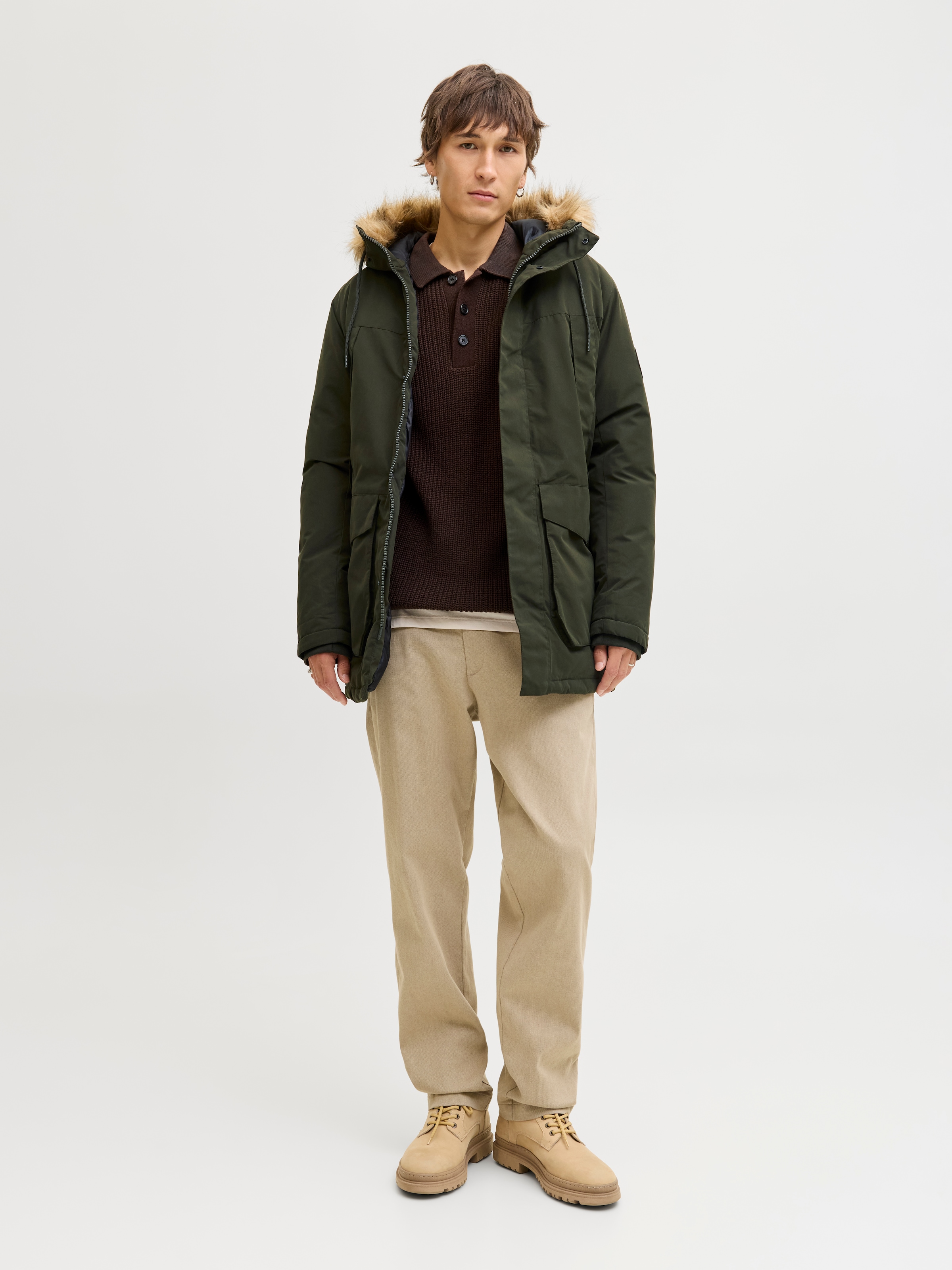 Jack & Jones Parka »JJCAMP FAUX FUR PARKA BF« mit Kapuze