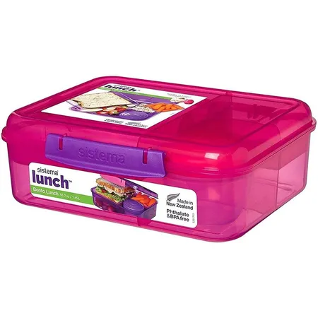 Sistema Bento Lunch Box mit Obst/Joghurt Topf, 1,65 Liter, 1 Stück, sortiert