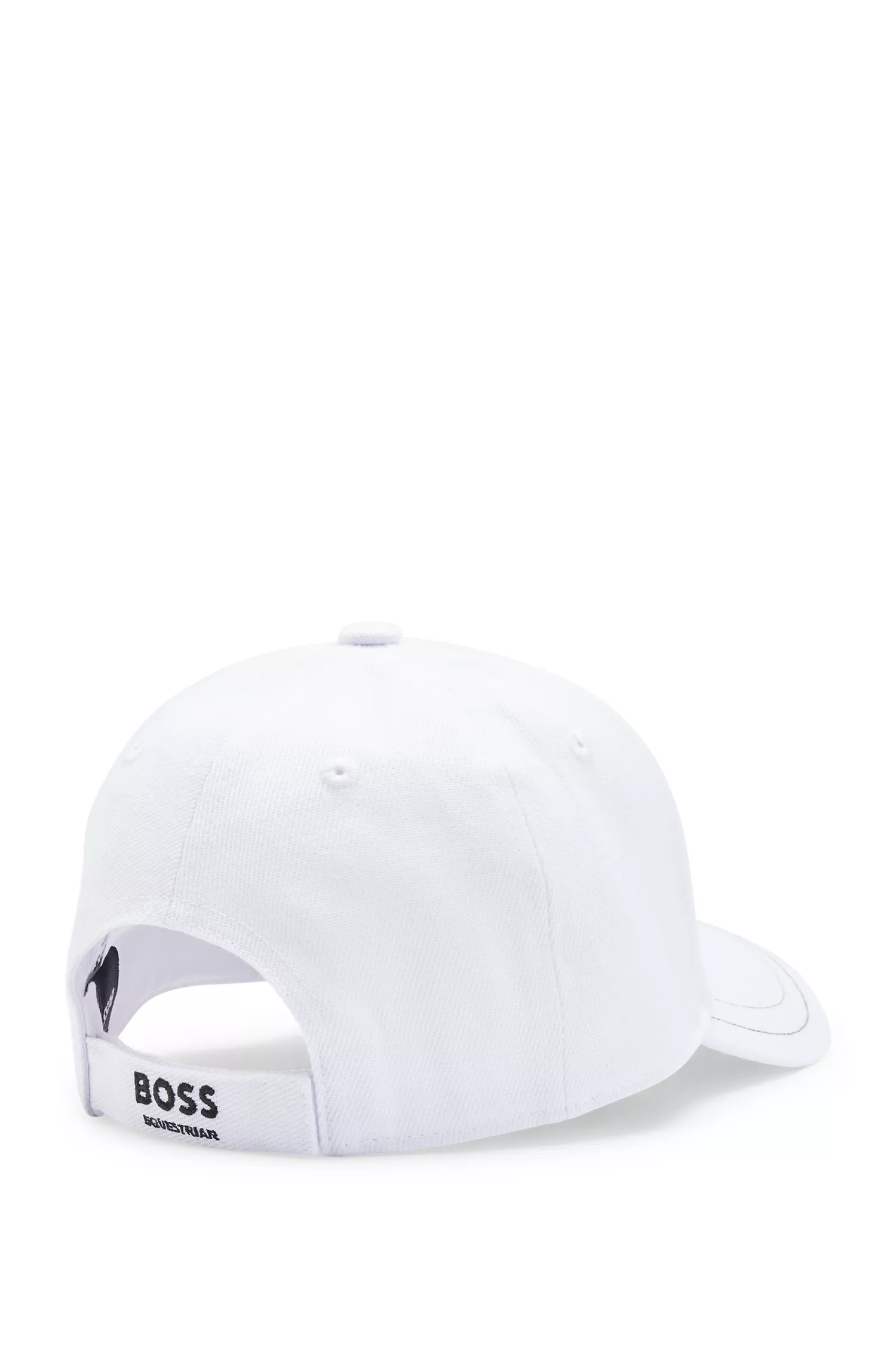 Boné BOSS Black-Equestrian de cinco painéis com detalhes do logotipo