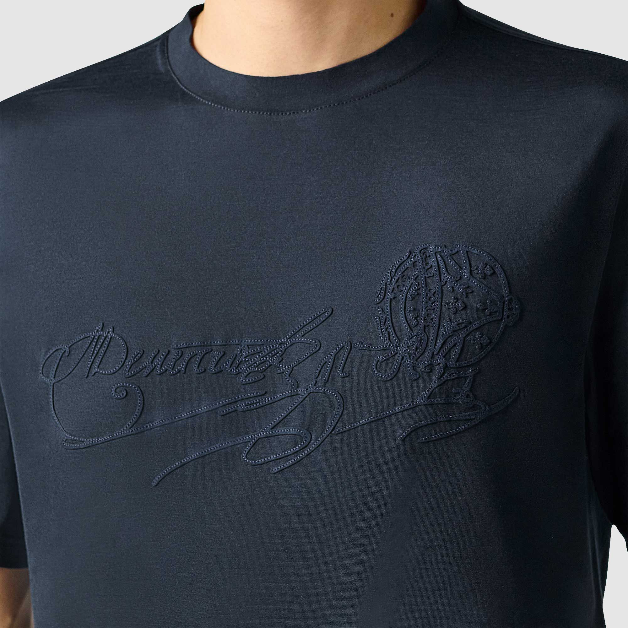T-Shirt Scritto Avec Effet Suede