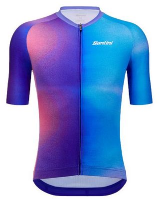 Maillot Manches Courtes Unisexe Santini Ombra Eco Micro Turquoise