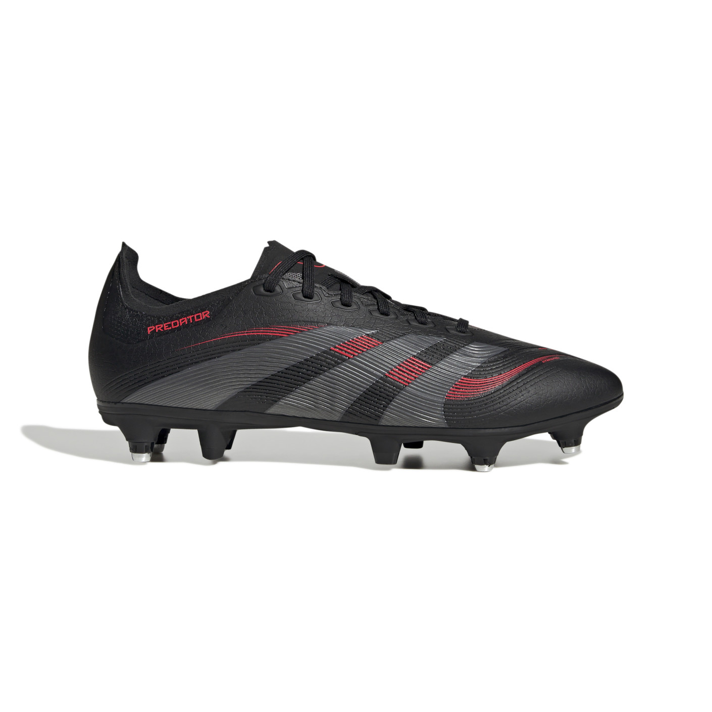 Adidas Predator League IJzeren-Nop Voetbalschoenen (SG) Zwart Grijs Rood
