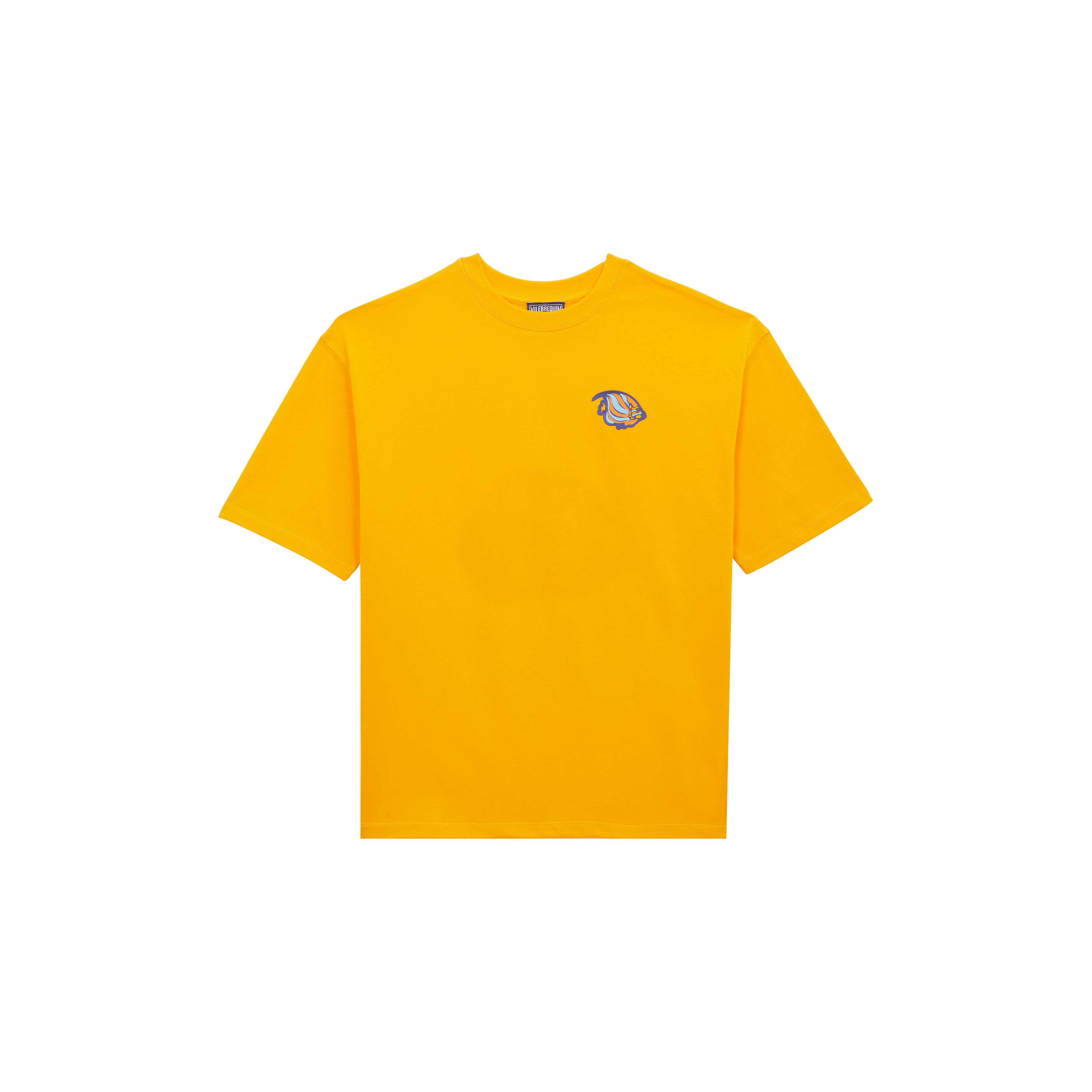 T-shirt en coton garçon fish logo en gomme au dos