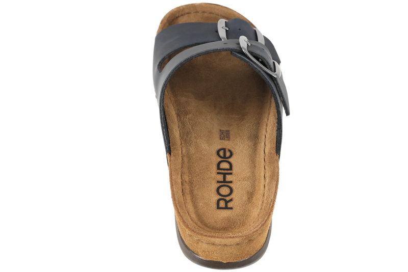 ROHDE SLIPPERS I MØRKEBLÅ TEKSTIL