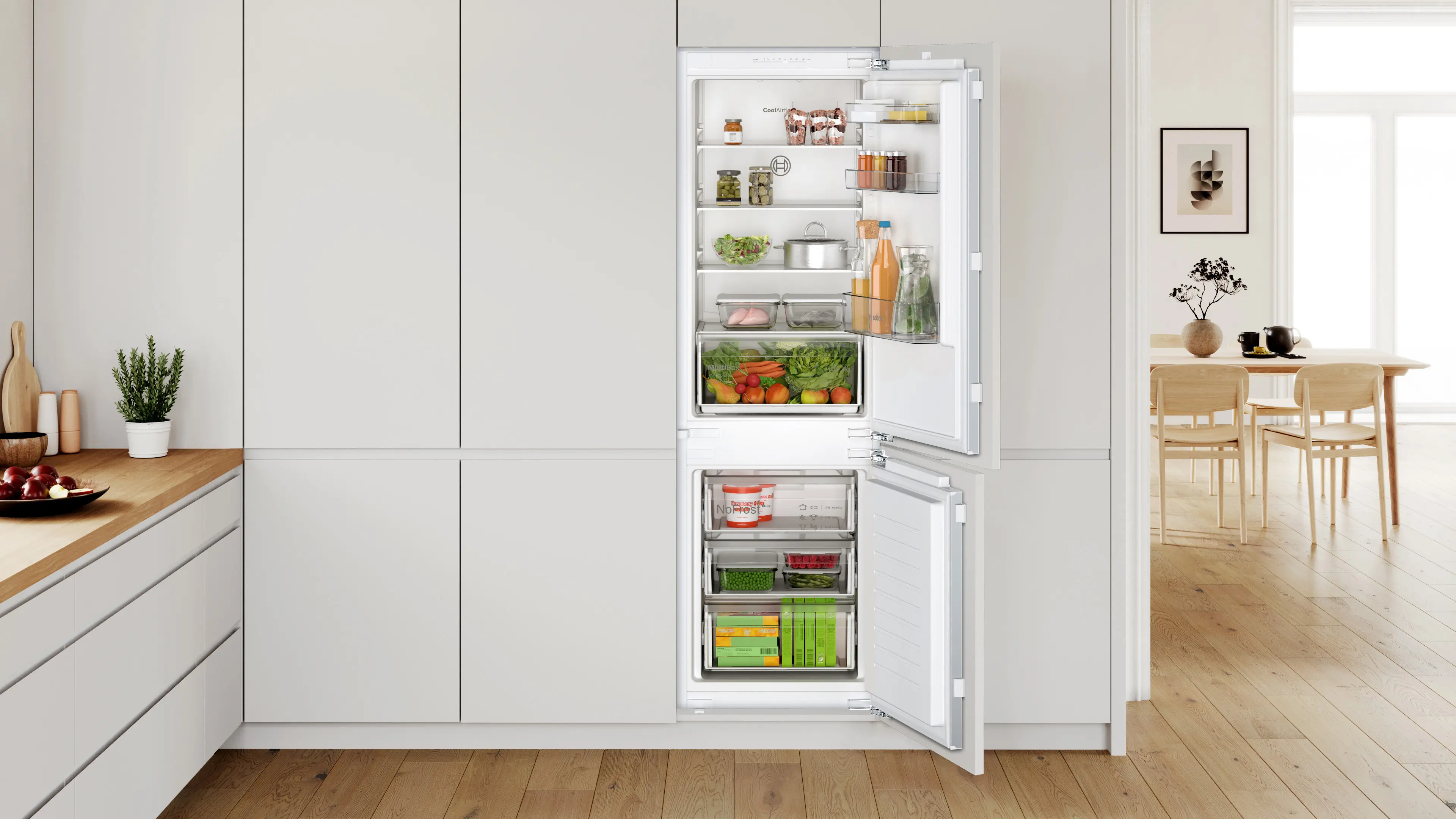 Serie 2 Inbouw koel-vriescombinatie 177.2 x 54.1 cm Vlakscharnier